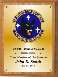 6X8 Group C Style Plaque with Oak