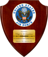 Rosewood Piano Finish Shield Plaque