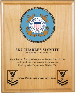USCG Color + Laser Plaque