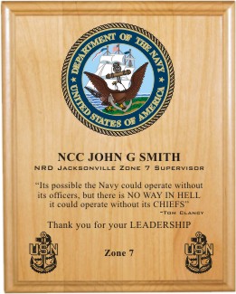 Navy 9X12 Color + Laser Plaque