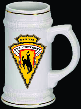 18oz Ceramic Stein with Gold Trim